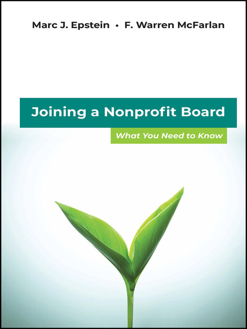 Title details for Joining a Nonprofit Board by Marc J. Epstein - Wait list